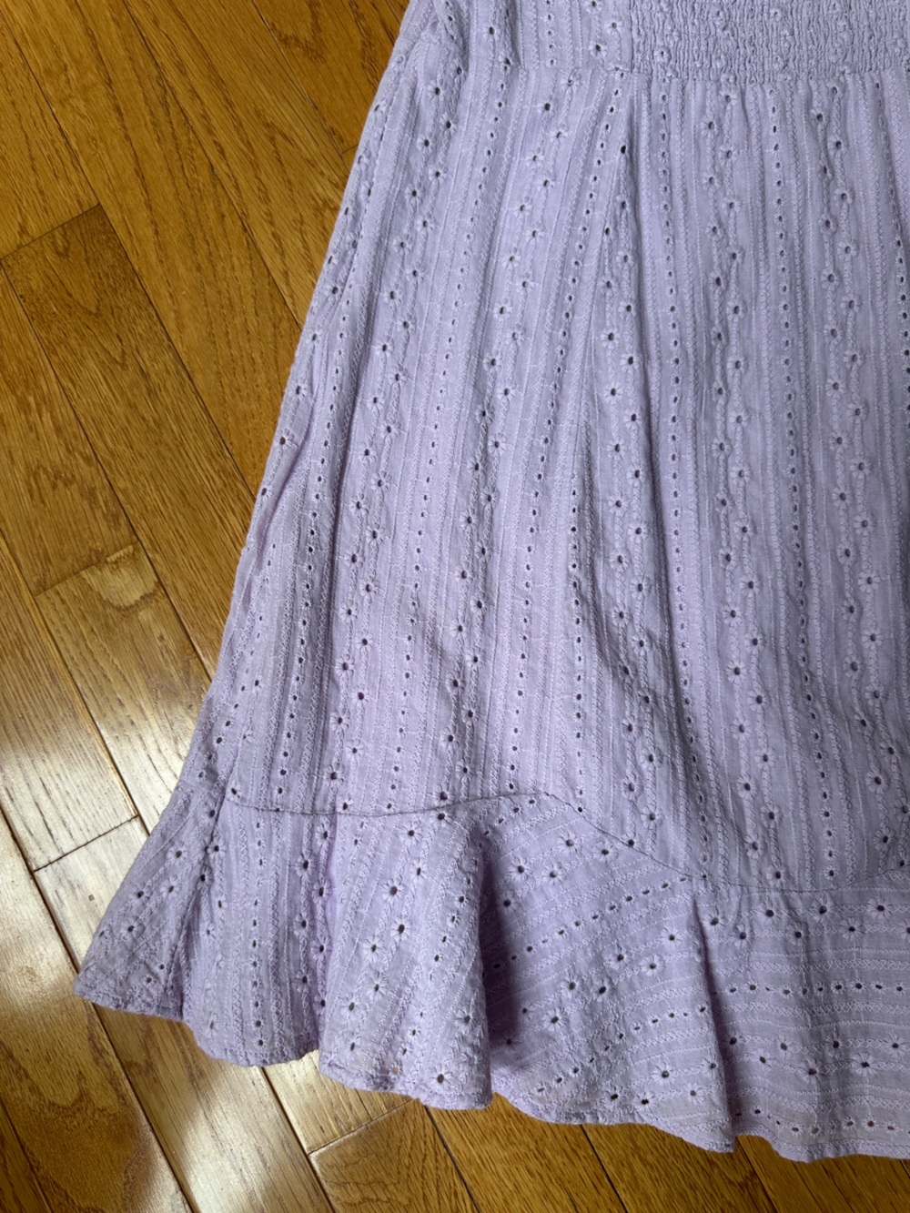 Aqua Soft Lilac Eyelet Mini Dress - Picture 4 of 6